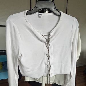 Sparkle Lace Top, White & Silver